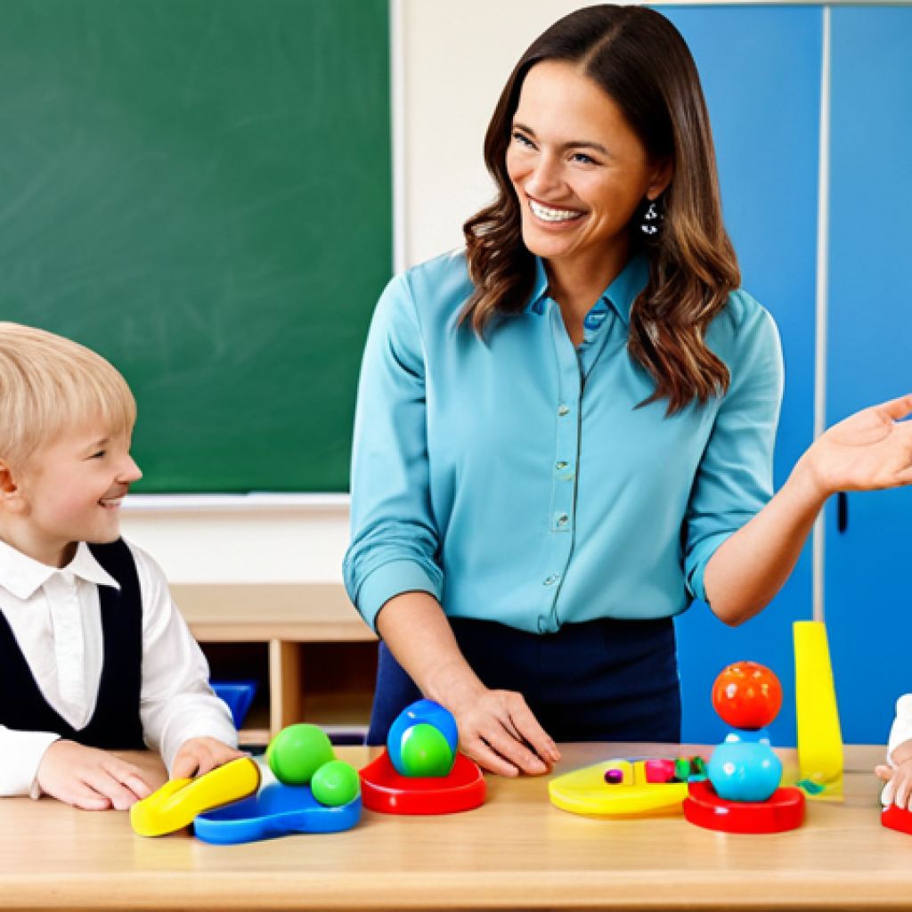 Career Woman**

"A professional educator, smiling warmly, fully clothed in a modest business casual outfit, standing in a bright, modern preschool classroom setting, interacting with happy children playing with educational toys, safe for work, appropriate content, perfect anatomy, correct proportions, natural pose, well-formed hands, proper finger count, natural body proportions, professional, modest, family-friendly."

**