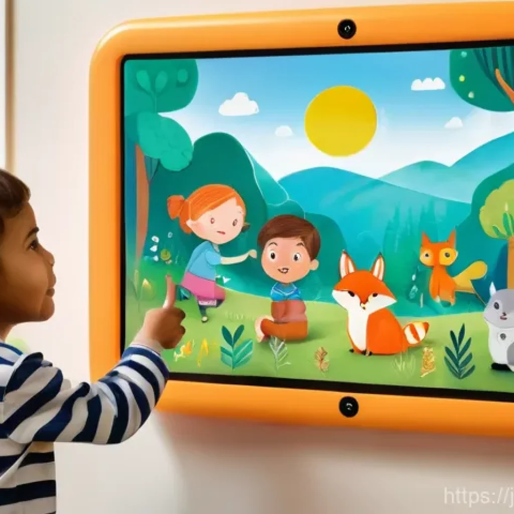 유아교육지도사 교육 자료 제작법 - **Prompt 1: Interactive Digital Picture Book Adventure**
    A bright, inviting classroom setting wi...