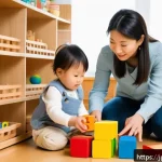 유아교육지도사 실무 교육 과정 사례 - A bright and cheerful preschool classroom scene where diverse children aged around 4-5 years old are...